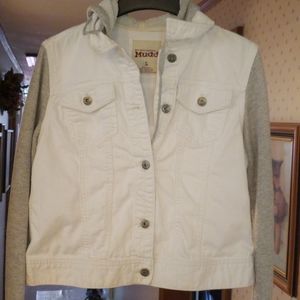 Mudd White jean jacket size L junior